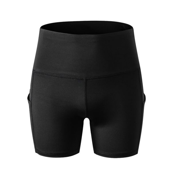 

women high waist yoga slant pocket running training sports quick-drying loungewear tight-fitting stretch fitness shorts, White;black