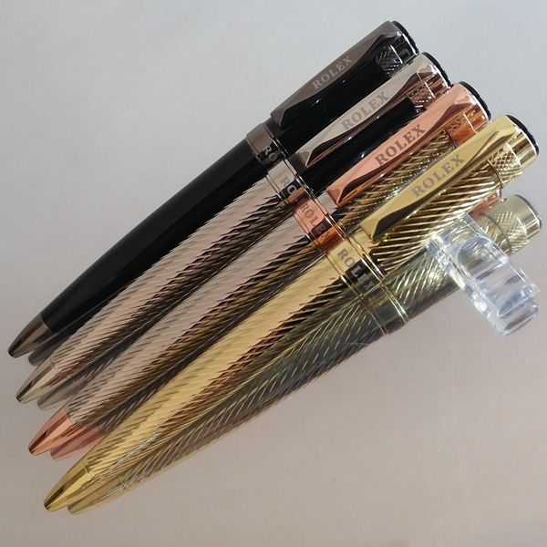 

2020 последней супер высокого качества роскоши ручка silver spiral текстуры черной смола супер круто ручка rx шариковую ручка, Blue;orange