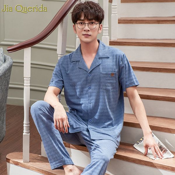 

men's sleepwear men pajamas big size luxury man cotton xxxl long sleeves autumn winter homewear sleep wear lapel pajama, Black;brown