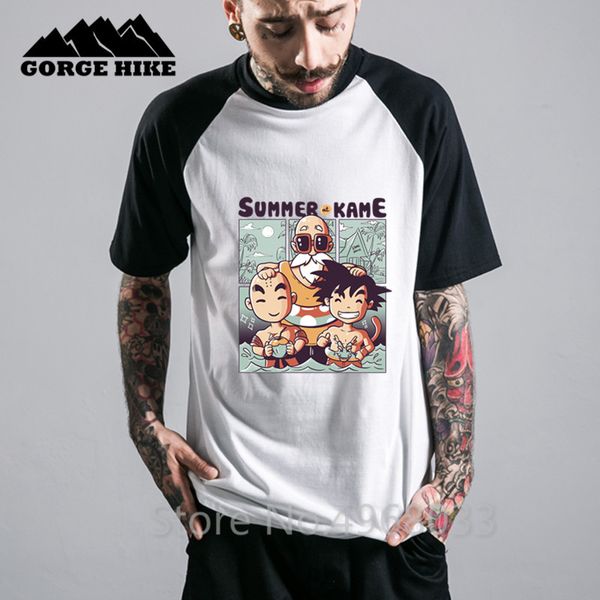 

refreshing summer latest arrival at kame the turtle master roshi krillin and goku t-shirt craft print no fade men t shirts, White;black
