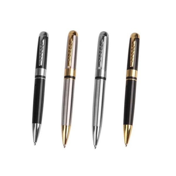 

stainless steel rotating ballpoint pen black ink business pens office ballpoint clip pen school supplies creative golden y5t2, Blue;orange
