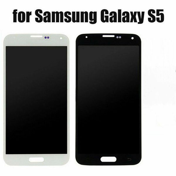 

new for samsung s5 g900 g900t lcd display touch screen digitizer assembly black and white dhl