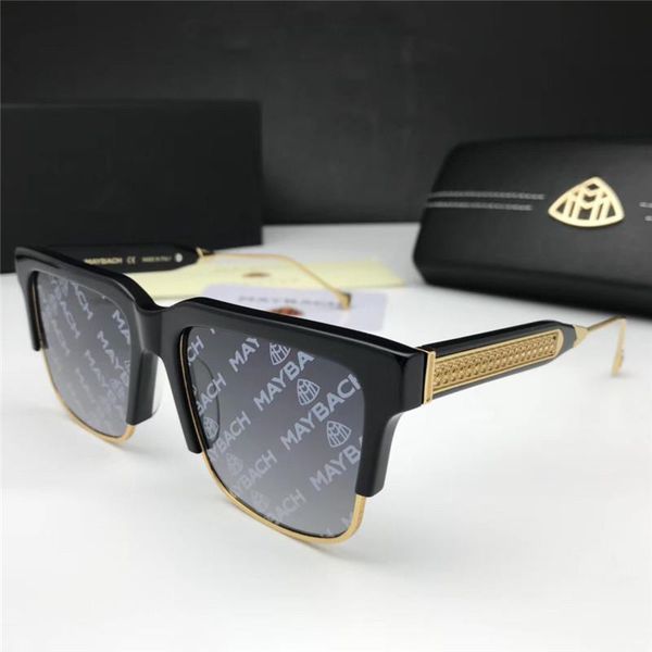 

the stranger luxury sunglasses men sunglasses the boss square large frame avant-garde design style coated color printing uv400 lens with box, White;black
