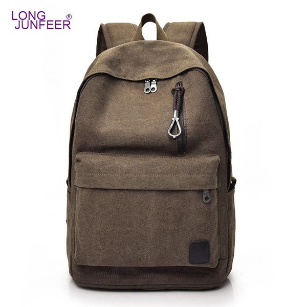 

men canvas backpack male lapcollege student school bags for teenager vintage mochila casual rucksack travel daypack zl158