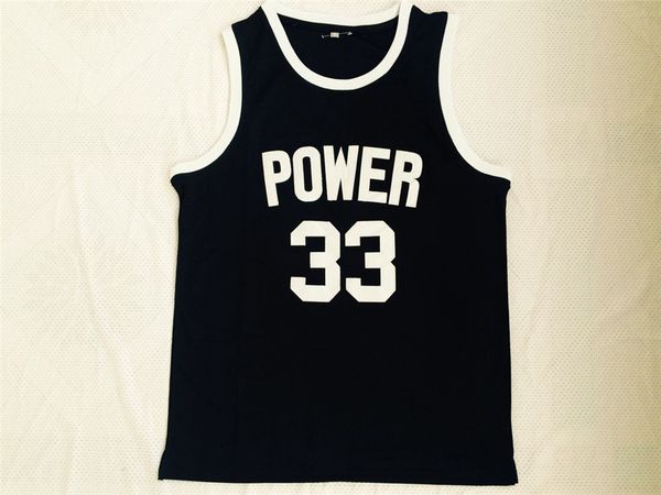 

power high school #33 alcindor abdul jabbar college basketball jerseys - black