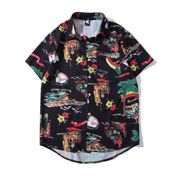 

мужская мода дизайнерские повседневный с коротким рукавом turn down воротник homme одежда мода стиль повседневная одежда, White;black