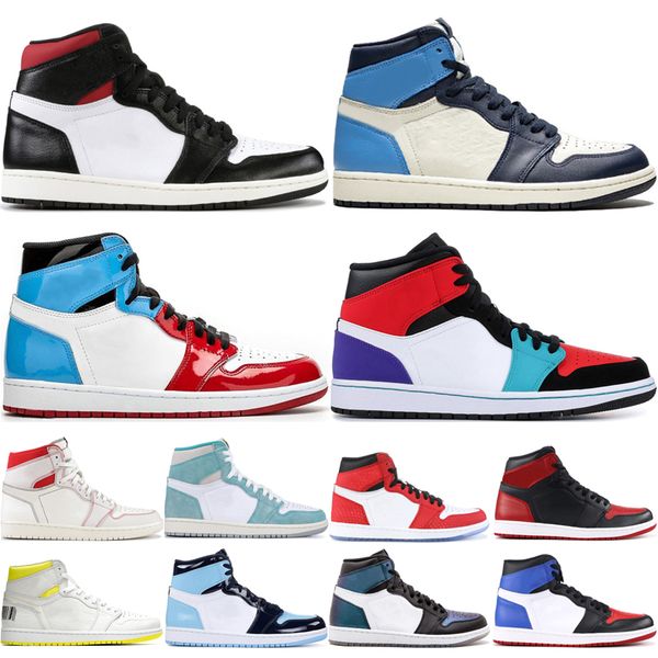 

Top quality 1 Basketball Shoes 1s men MultiColor Obsidian Fearless Phantom Yellow Toe UNC Banned Discoloration Spiderm Sneaker Outdoor Shoes