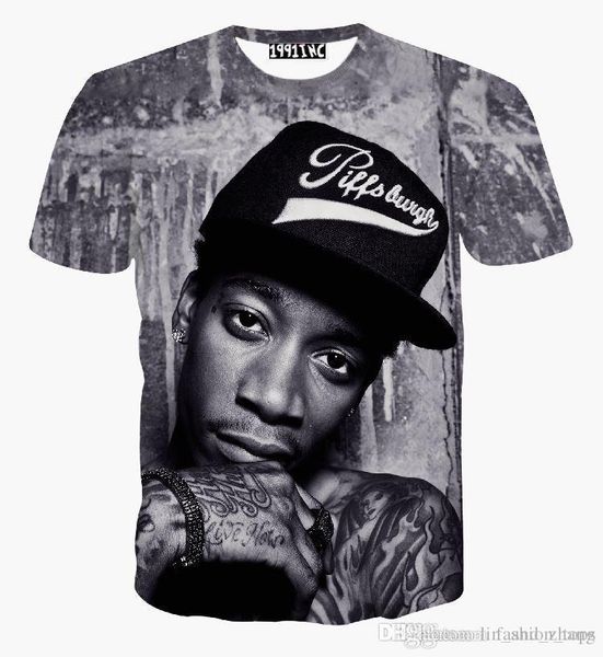 

мужчины женщины хип-хоп рок-певец панк новый 3d Майка Wiz Khalifa 2pac Майка смешные случа