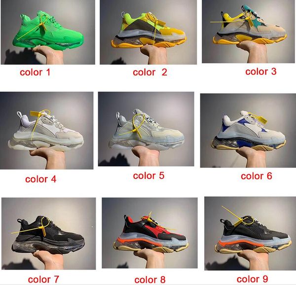 

новые дизайнерские туфли неоновый зеленый тройные s кроссовки для женщины мужчины роскошное дедушкой тренер урожай dad обувь ясно пузырь дно, Black