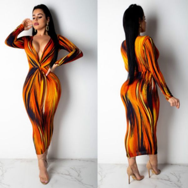 

women v-neck dress fashion print long dresses women trend clothing printing panelled skirts ladys elegant long dress sale, Black;gray