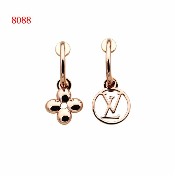 

luxury jewelry four leaf flower designer earrings pseudo gold material silver rose gold 18k gold elagant women stud earrings fashion style 5, Golden