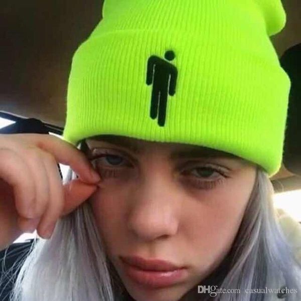

dropshipping billie eilish cotton casual beanies for men women knitted winter hat solid hip-hop skullies bonnet cap ing