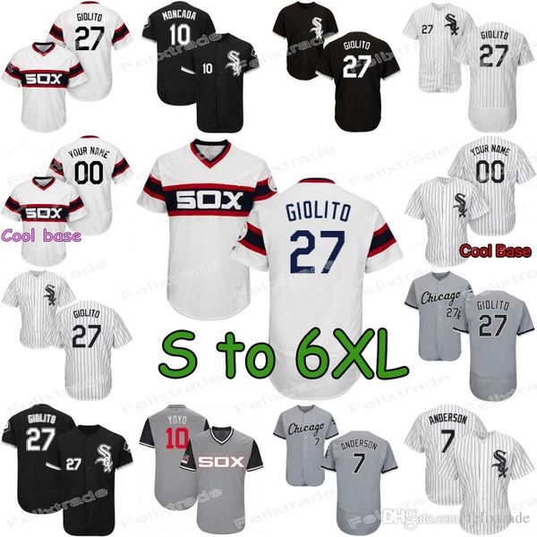 

S to 6XL Lucas Giolito Chicago Yoan Moncada White Sox Tim Anderson Jose Abreu Leury Garcia James McCann Eloy Jimenez Reynaldo Jersey