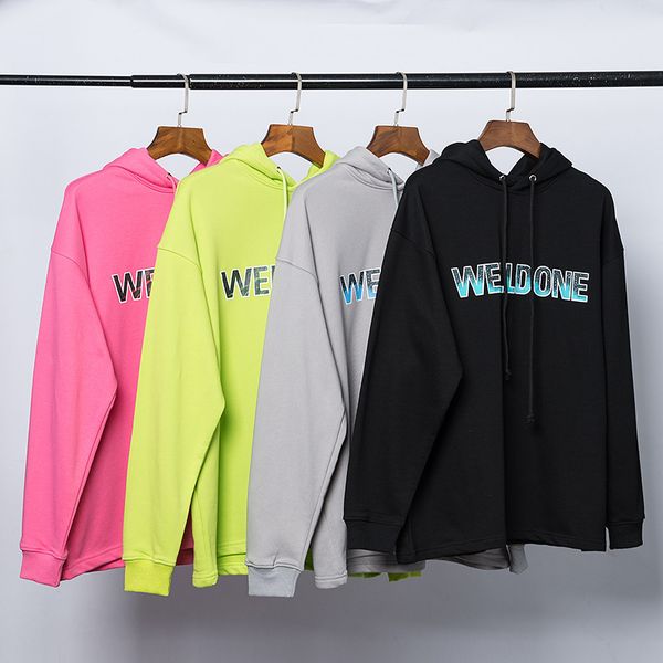

men's hoodies & sweatshirts mens womens designer welldone arrival long sleeve hoodie fashion solid color for women and men asian size s, Black