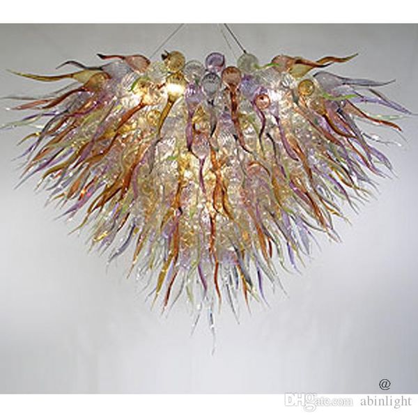 

modern art home decoration glass chandelier 100% hand blown glass led bulbs hanging lighting with ce ul certificate for office l
