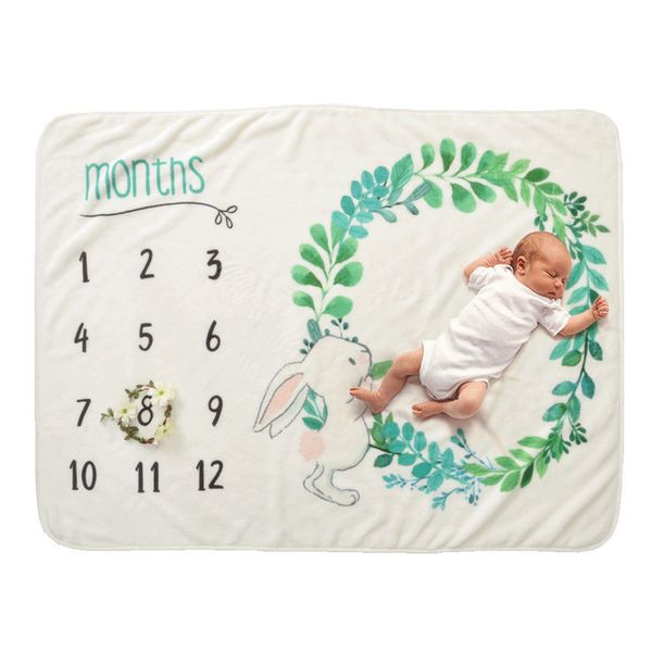 

4 стили printed младенца milestone blanket экологичные 70x102cm фланель одеяла travel главная кондиционер одеяло dh0743 t03
