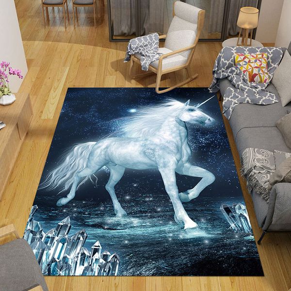 

nordic 3d unicorn carpet cartoon animal bedroom area rugs kids play mats boys/girl room game carpets for living room child gifts