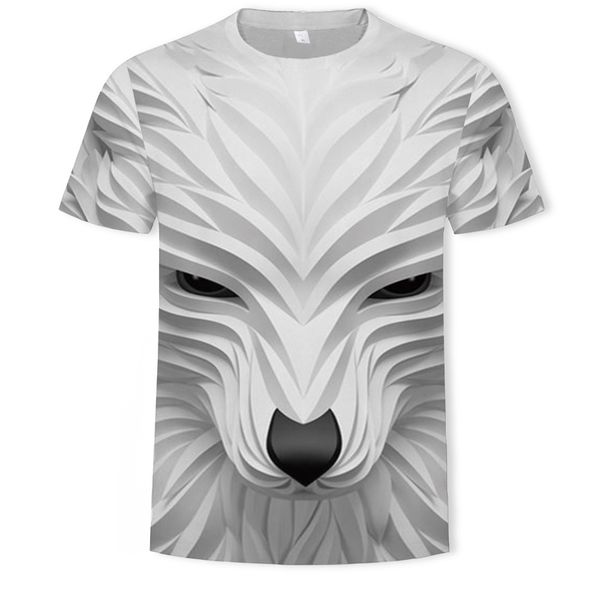 

mens designer fashion white fox 3d digital printed casual t-shirt, White;black