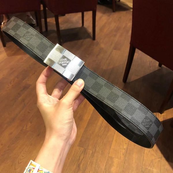 

Sliver teel buckle men de igner belt with box brand black belt cow kin leather trap de igner luxury belt women high quality