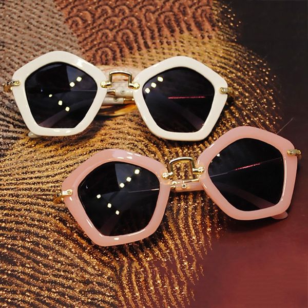 

kids sunglasses trendy children sunglasses diamond-shaped multilateral anti-uv girls glasses shades baby gafas de sol uv400, Blue