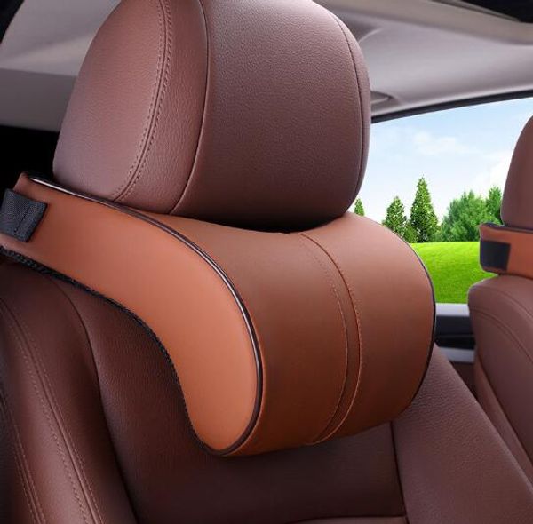 

car slow rebound cotton auto seat head neck rest leather cushion pad head rest bone pillow fashion