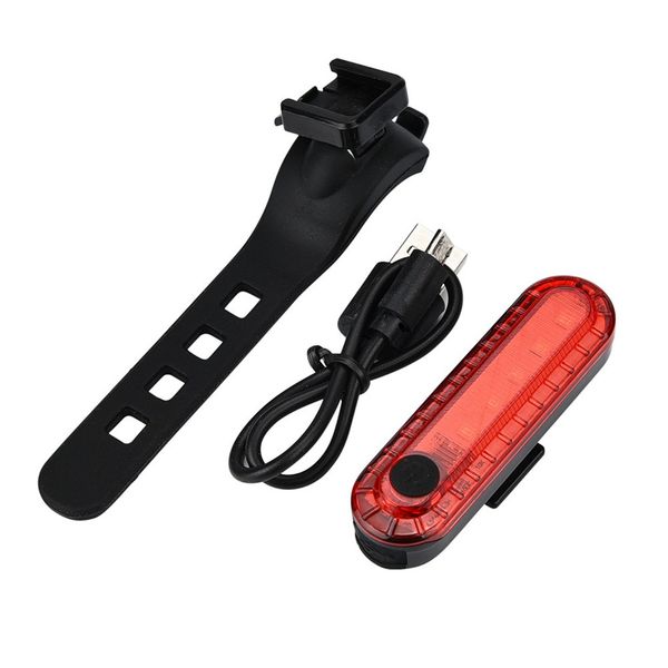 

usb rechargeable bike bicycle cycling 4 modes 5 led front rear tail light lamp