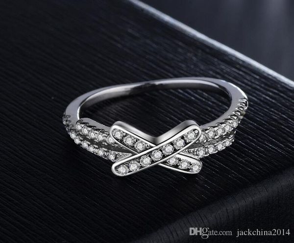 

brand desgin choucong luxury jewelry 925 sterling silver white sapphire cz diamond gemstones women wedding engagement"x" ring gift