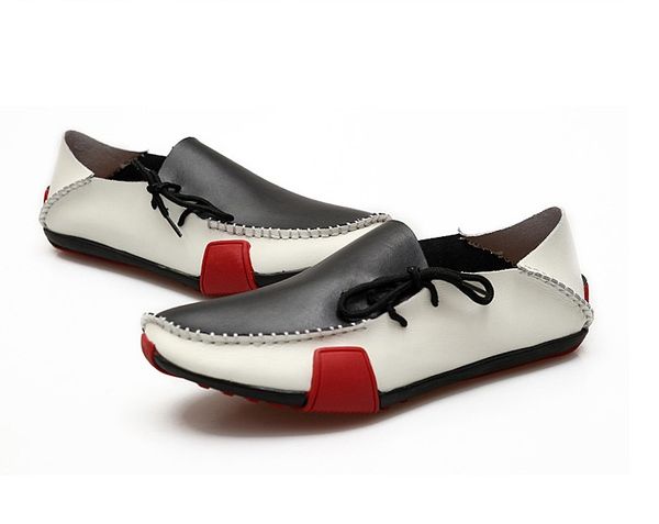 Homens Moda Verão vestido sapatos respirável Men Falt Sapatos de couro Moccasins Lace Up Men calçado Zapatos De Hombre 47