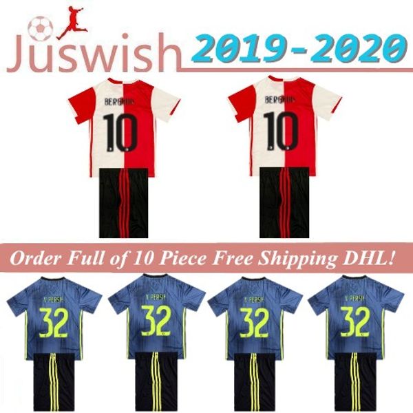 

2019 feyenoord boys soccer jersey kids kit home away19 20 maillot de foot larsson v.persie berghuis vilhena football shirt, Black