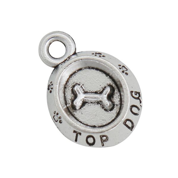 

wholesale fashion vintage alloy dog feeder bowl charms metal dog bone pendant charms 12*16mm 100pcs aac923, Bronze;silver
