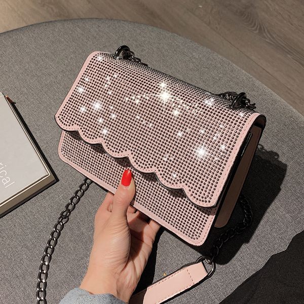 

diamond square bag 2019 summer fashion new quality pu leather women's designer handbag sweet girl chain shoulder messenger bags