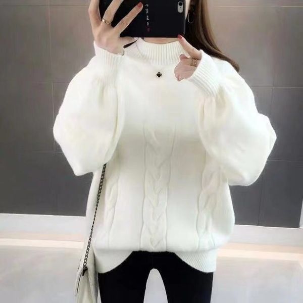 

women's sweaters 2021 solid color v-neck sweater europe and america loose large size red, White;black