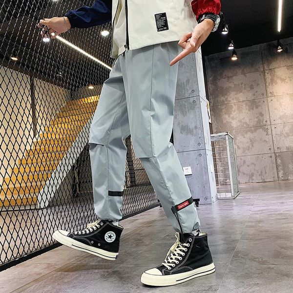 

overalls for men japanese streetwear casual pants 2020 new plus size loose beam feet sports trousers for spring mens track pants, Black