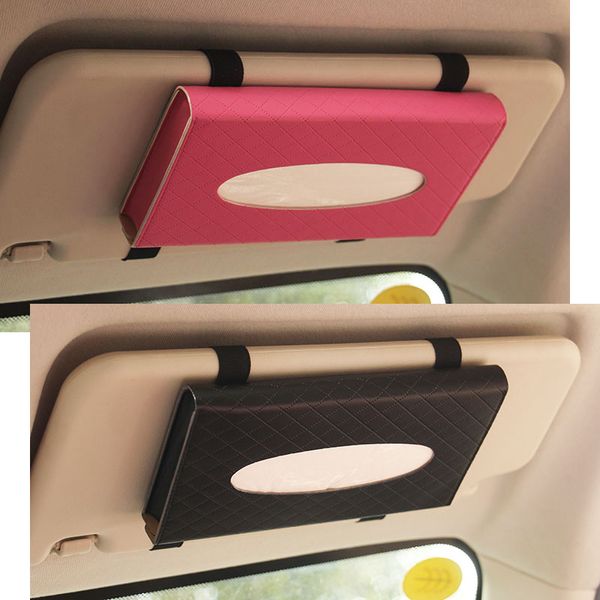 

1 pc car multi-functional tissue box sun visor hanging type convenient tissue box paper pumping case car accessories