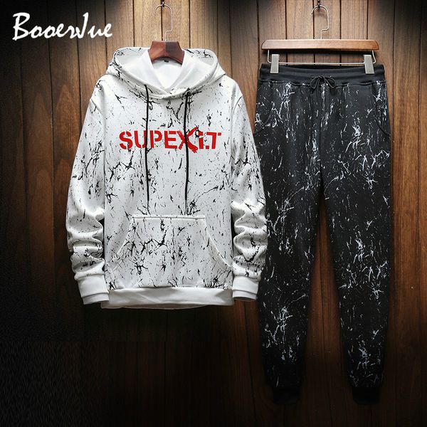 

tracksuit men set contrast stripes sweat jacket+pants suit casual hoodie men sets sweatshirt suit ropa para hombre 2020, Gray