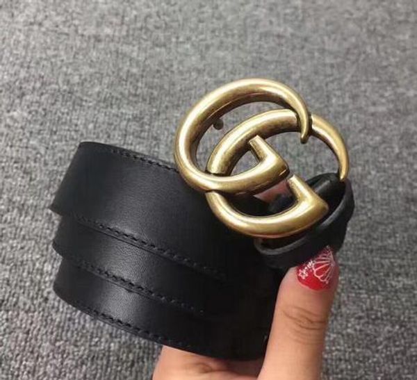 

2019 de ign belt men and women fa hion belt women leather belt gold ilver and black buckle
