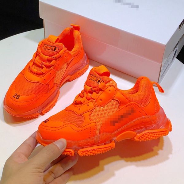 

2020 1children's sports shoes sale designer children's shoes neon light yellow box children's shoes boy luxury, Black;red