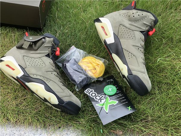 

2019 authentic quality travis 2019scott x air sneakers 6 cn1084-200 mens basketball shoes 3m reflective medium olive cactus jack with og box