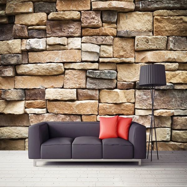 

drop shipping custom 3d p wallpaper vintage rustic stone brick wall paper mural bedroom restaurant background wall painting