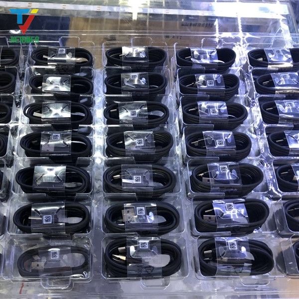 

1000pcs/lot black for samsung galaxy s8 plus note7 note 7 8 fast chip charger travel wall charging cord 1.2m type-c cable