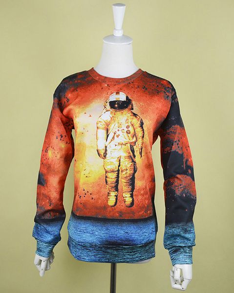 

astronaut новый горячий сатурн астронавт печать персонализированные женские толстовки спортивные черные повседневные толстовки топы панк пул, Black