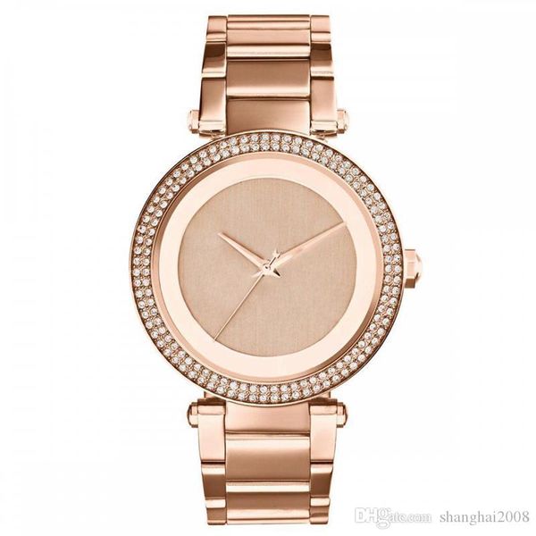 

women's rose gold tone stainless steel bracelet watch 5865 with box, Slivery;brown