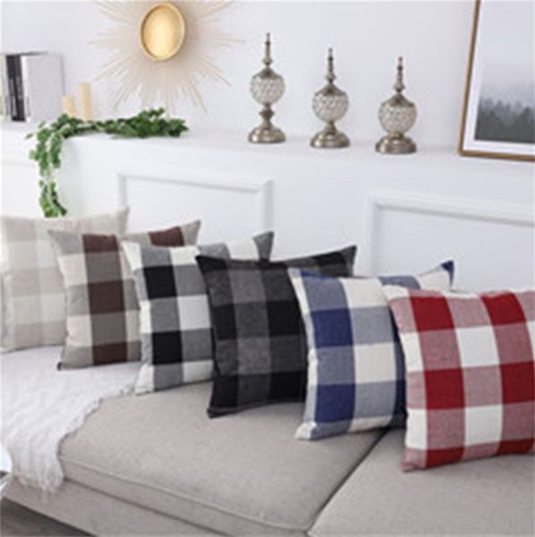 

red striped solid color pillowcase cushion cover pastoral theme pillow cover car office cushion cover 4904
