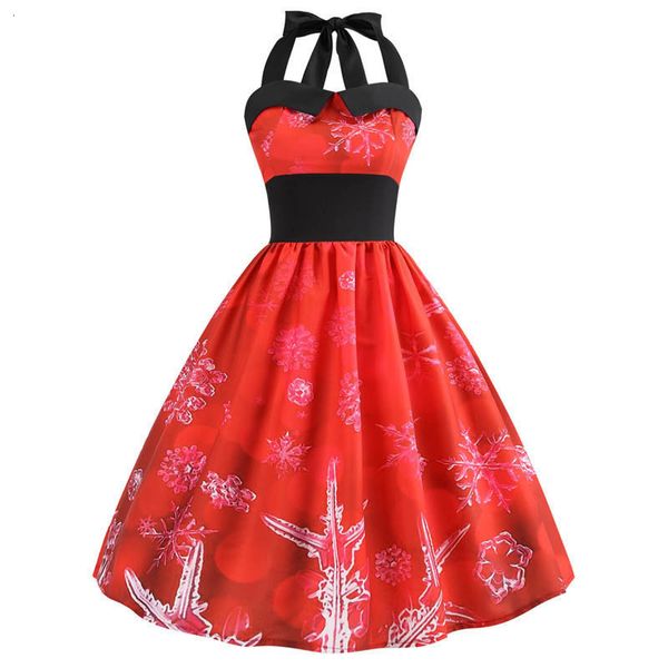 

woman dresses women dress christmas dress vestido women halter vintage red a line dress casual pin up rockabilly swing party dresses, Black;gray