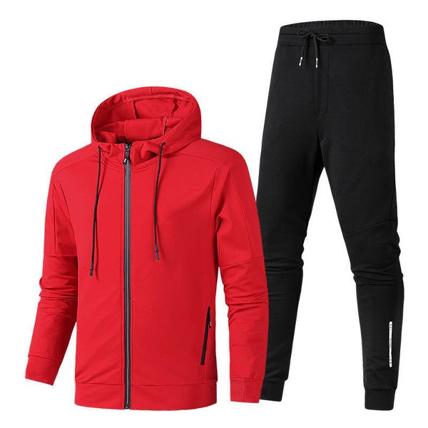 

designer men sports suit tracksuit brand new 2019 luxury two-pieces fashion sportwears sports style three color available red black white, Gray