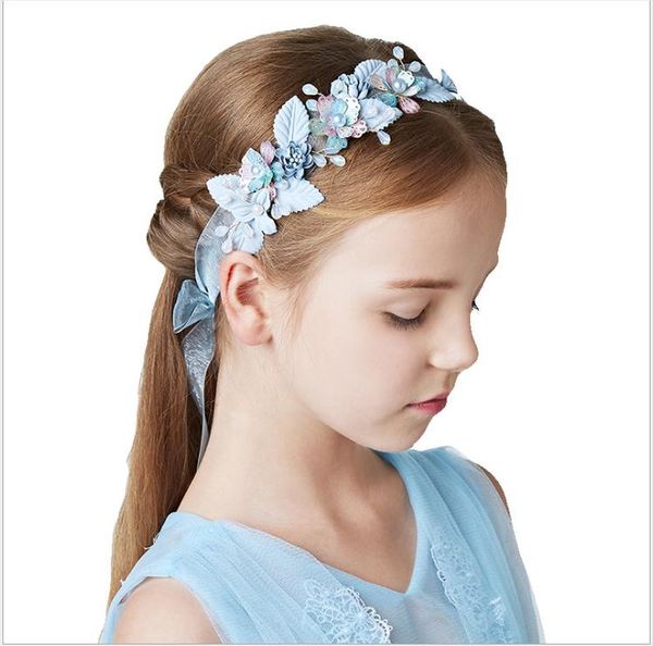 

bride's ring headdress hairside flower wedding garment with flowers children's hair band, Silver