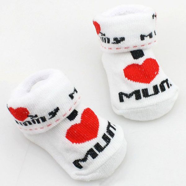 

baby socks, pure cotton, love mom/love dad, Pink;yellow