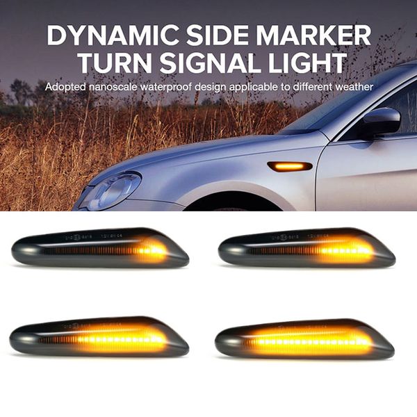 

2 pieces led dynamic side marker turn signal light sequential blinker light for for e60 e61 e90 e91 e81 e82 e88 e46 x3 x1