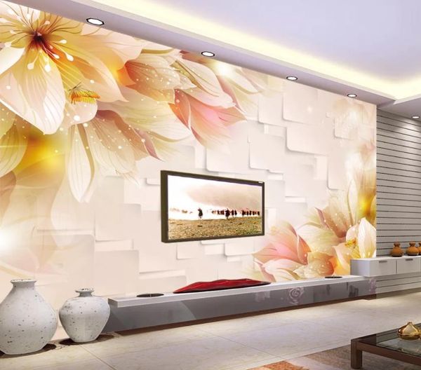 

wallpaper mural painting for living room fantasy fashion flower 3d tv background wall custom 3d mural wallpaper