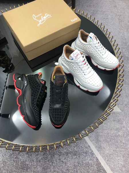 

cl luxury women's men's retro rivet casual shoes outdoor sports basketball shoes triple platform air cushion men's shoes size, Black